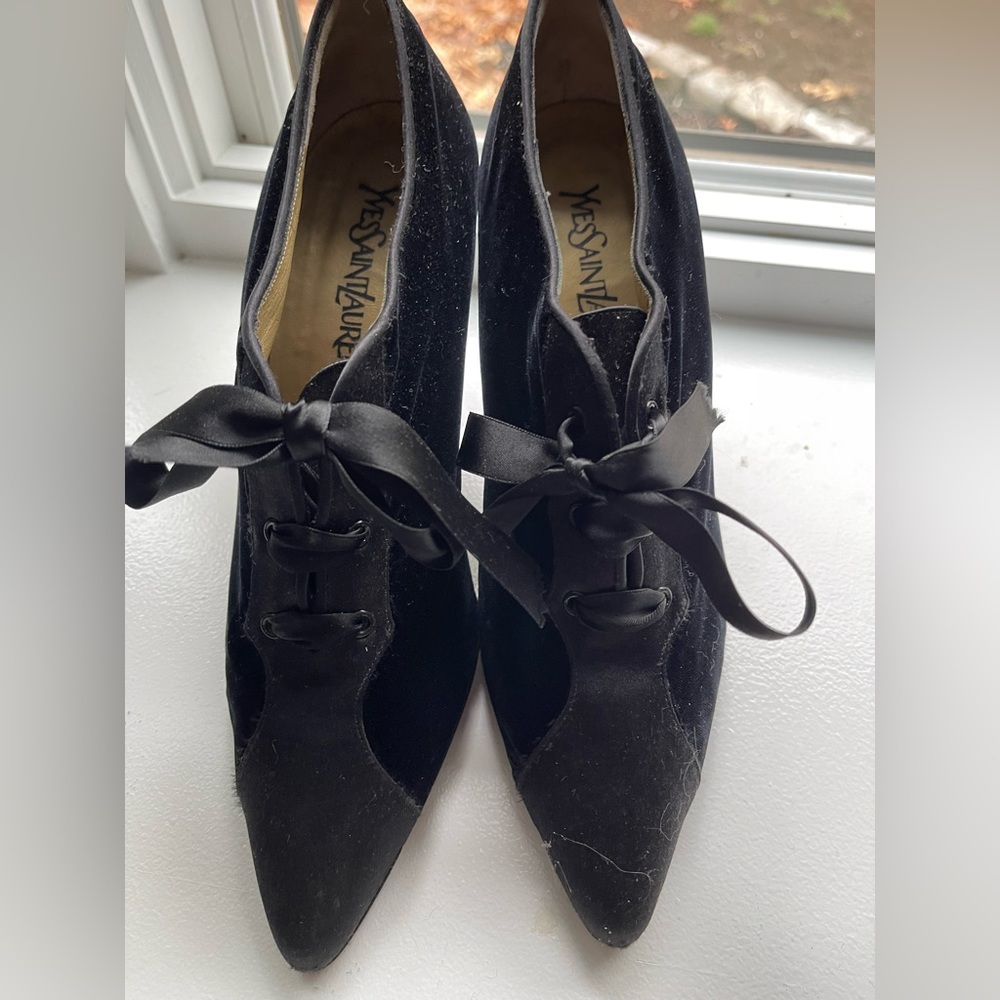 Vintage YSL velvet booties
